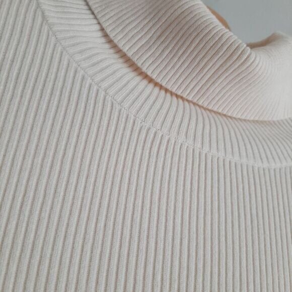 MAEVE / Anthropologie Turtleneck Button Cuffs Fine Rib Fitted Sweater M Flawed - Picture 9 of 16